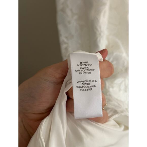 KAY UNGER Maurena White Floral Lace Floral High Neck Gown Size 14 - Picture 7 of 8